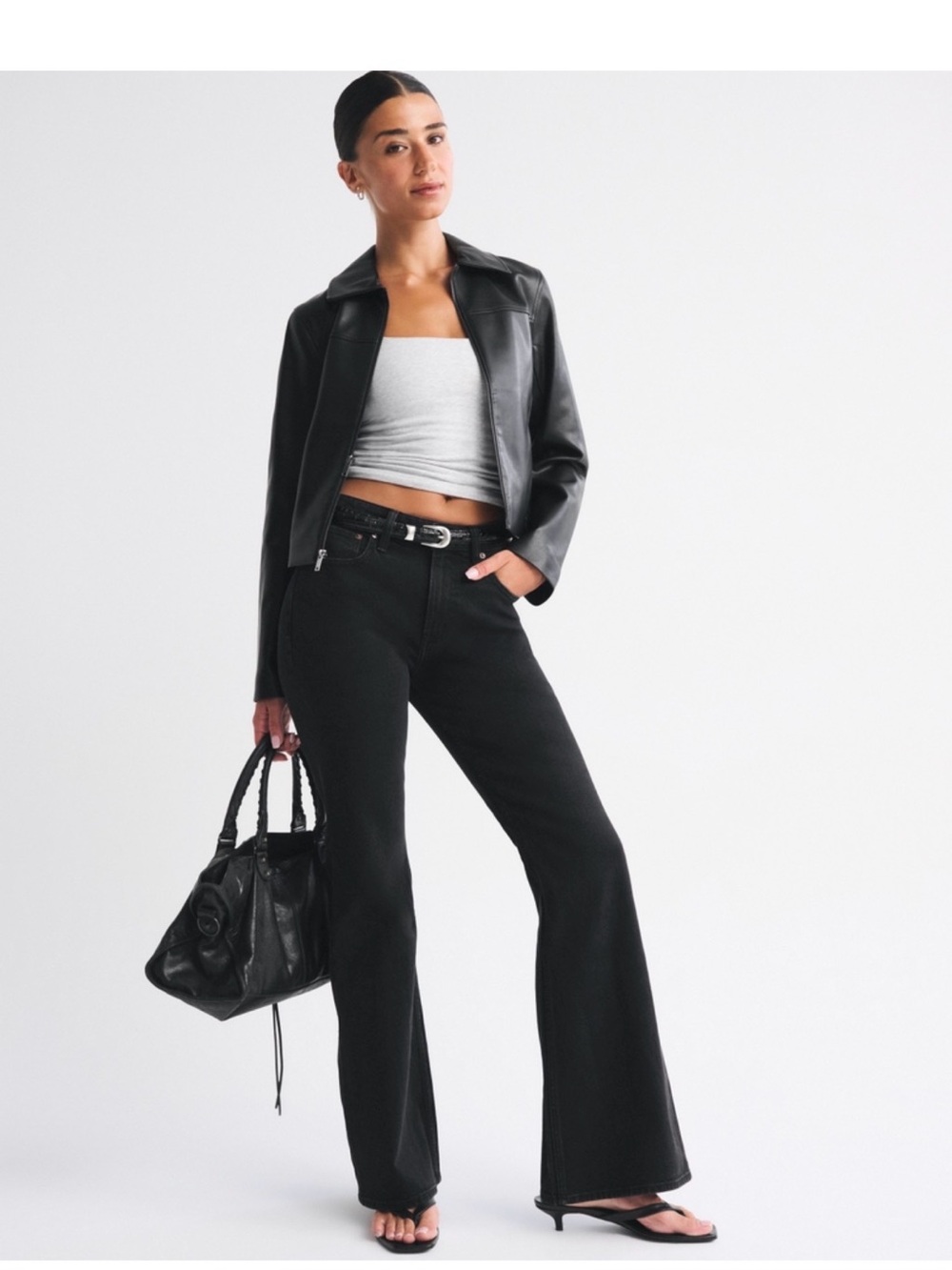 Abercrombie & Fitch Curve Love Black Flared Jeans — Women's